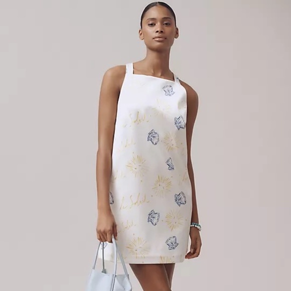 NWT Anthropologie Nephthys Illustrated! Sleeveless Square-Neck Shift Mini Dress - Picture 4 of 13